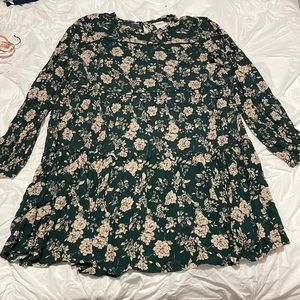 Soft forest green coral dress